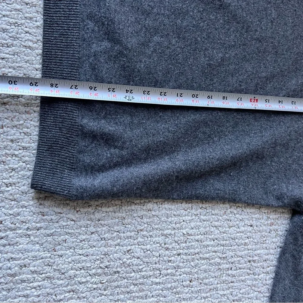 Pronto Uomo Sweater Mens Gray 100% Cashmere V Neck